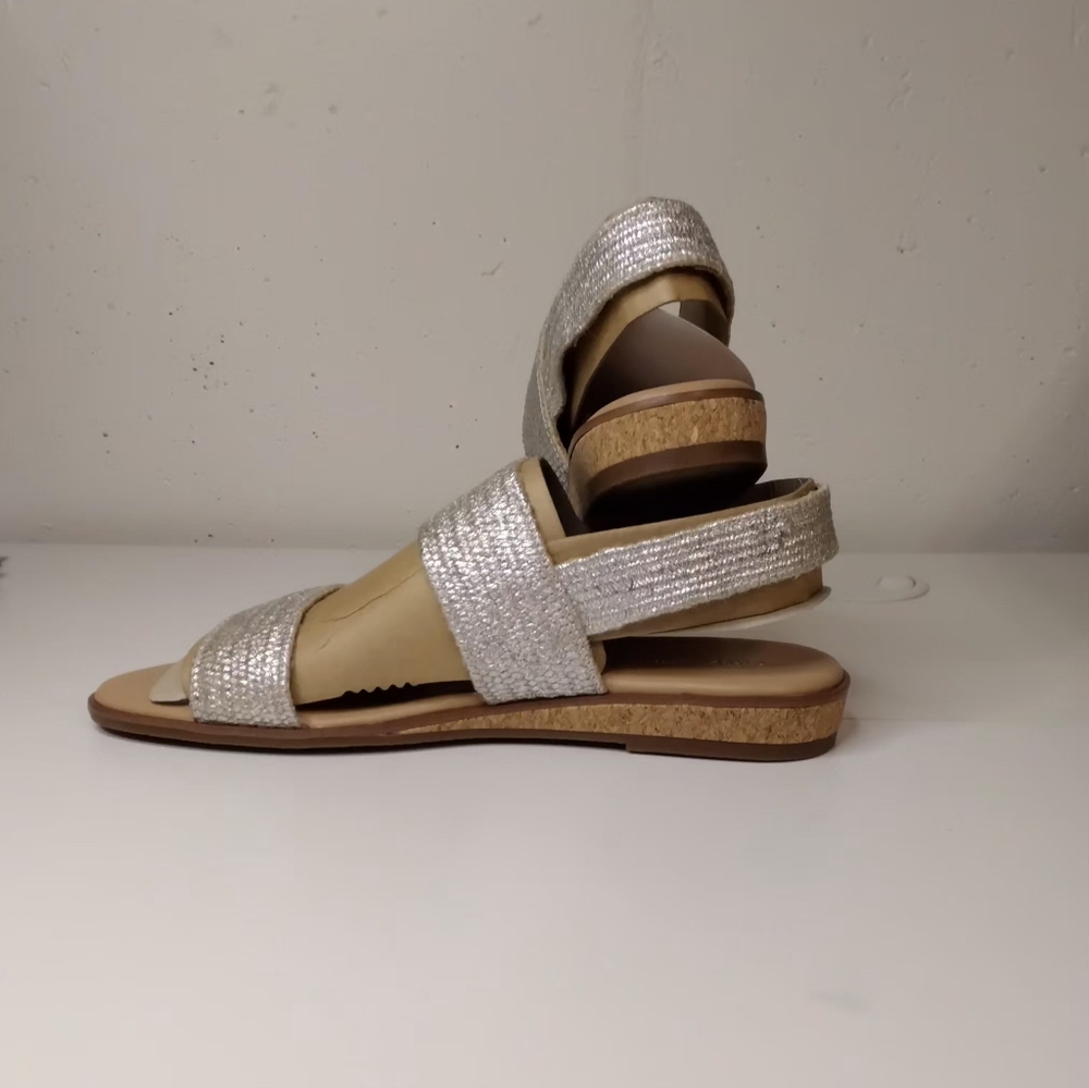Easy Spirit Women's Silver Double-Strap Metallic Sandals - Picture 3 of 3